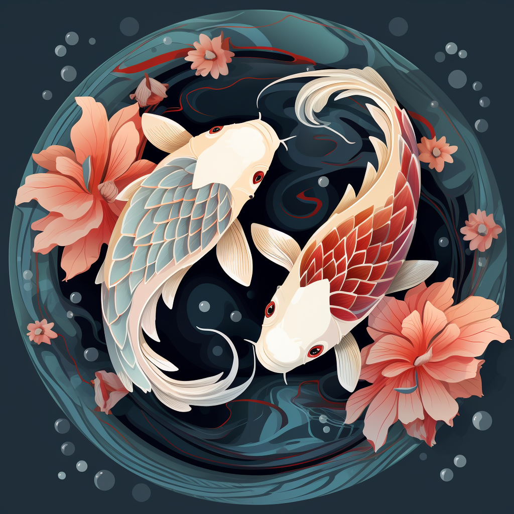Fish circling around top view