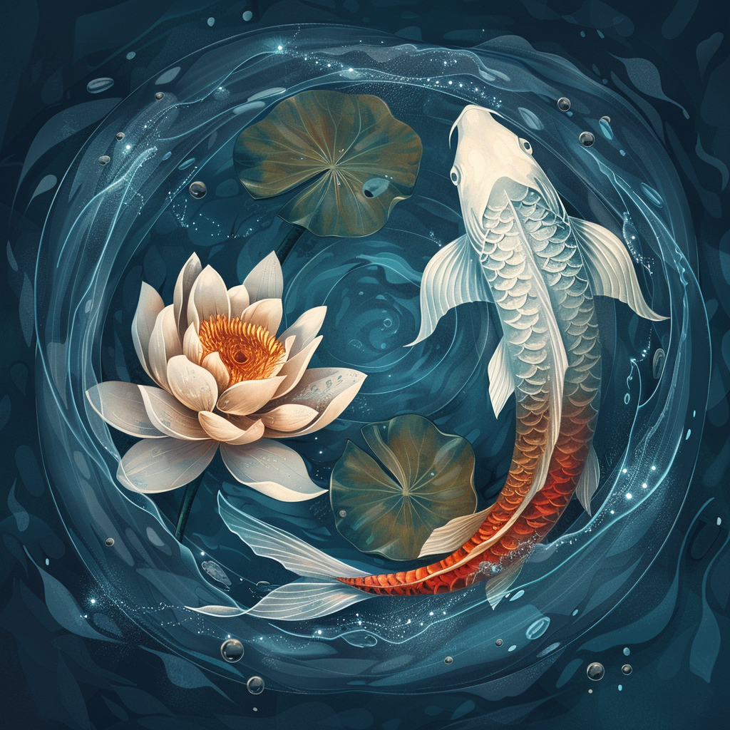 Fish circling around top view image 0005